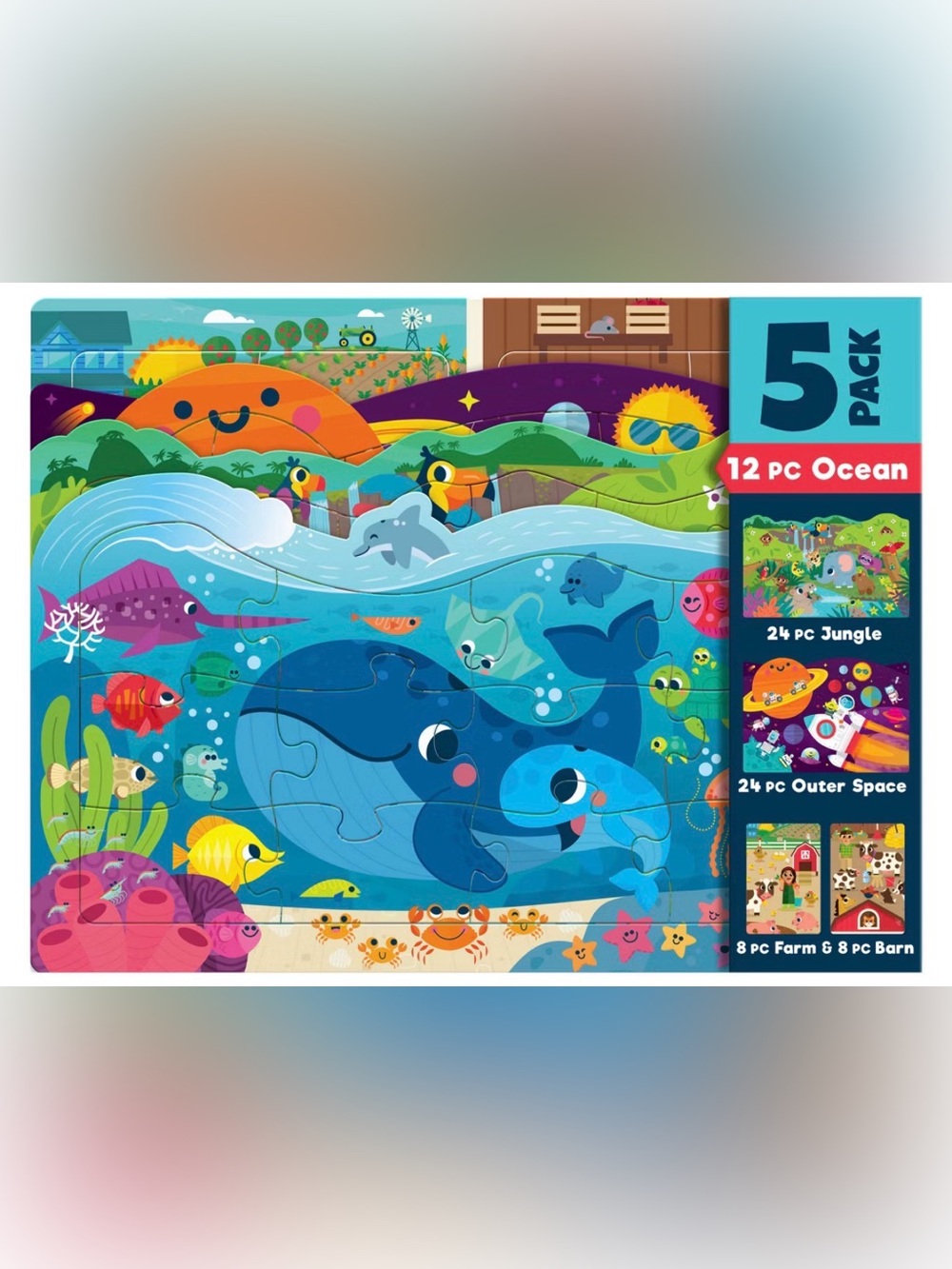 Target Kids 5-Pack Ocean Puzzle Set - Blue, Green, Yellow